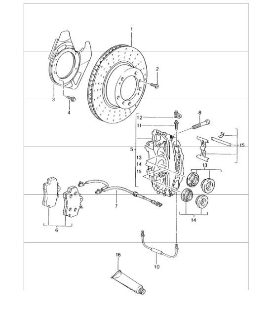 Diagram 602-00 Porsche Cayman 987C / 981C (2005-2016) Wheels, Brakes