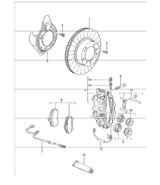 Diagram 603-00 Porsche 911 & 912 (1965-1989) Wheels, Brakes