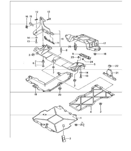 linings for underbody 986 Boxster 1997-04