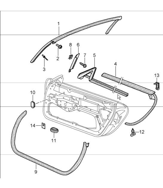 door seal gasket windscreen frame 986 Boxster 1997-04