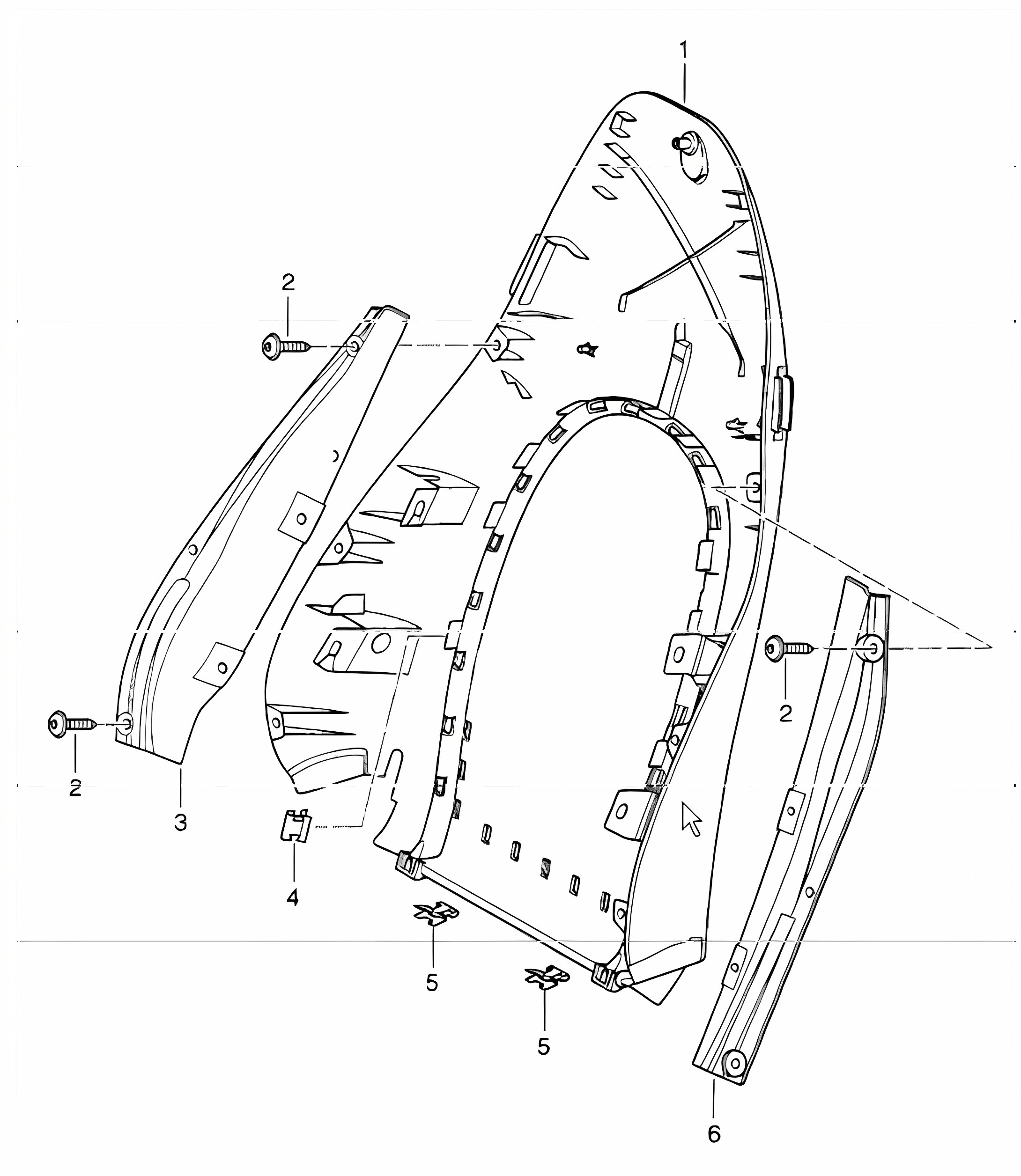 backrest shell, standard seat, comfort seat 986 Boxster 1997-04