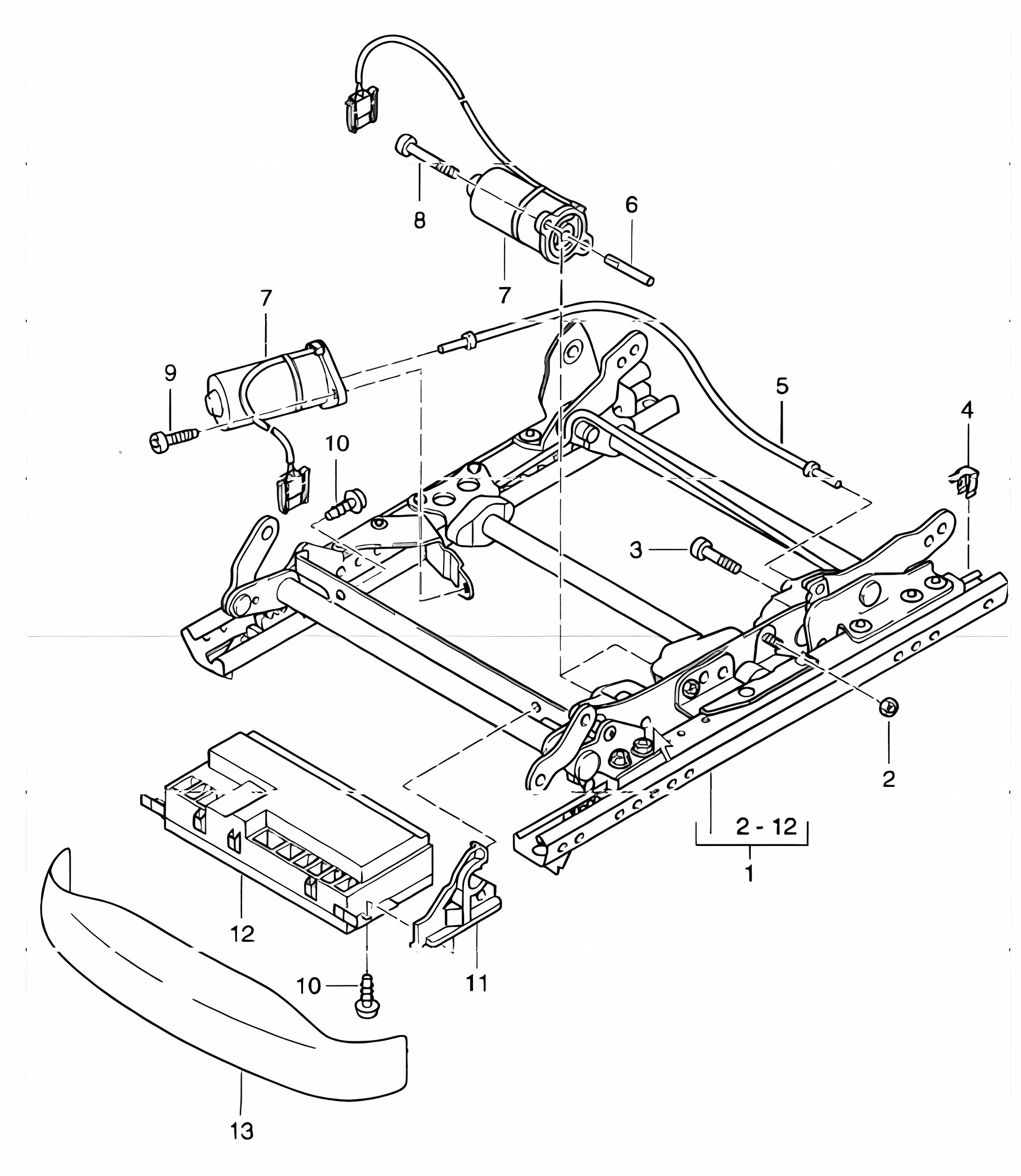 seat adjuster, comfort seat 986 Boxster 1997-04