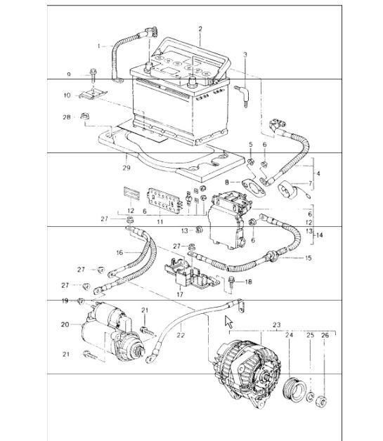 Diagram 902-05 Porsche 955 Cayenne 3.2L V6 2003-06 Electrical equipment
