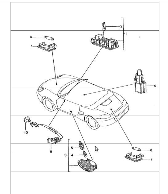 Diagram 903-04 Porsche 997 MK1 Carrera 2 3.6L 2005-08 Materiale elettrico