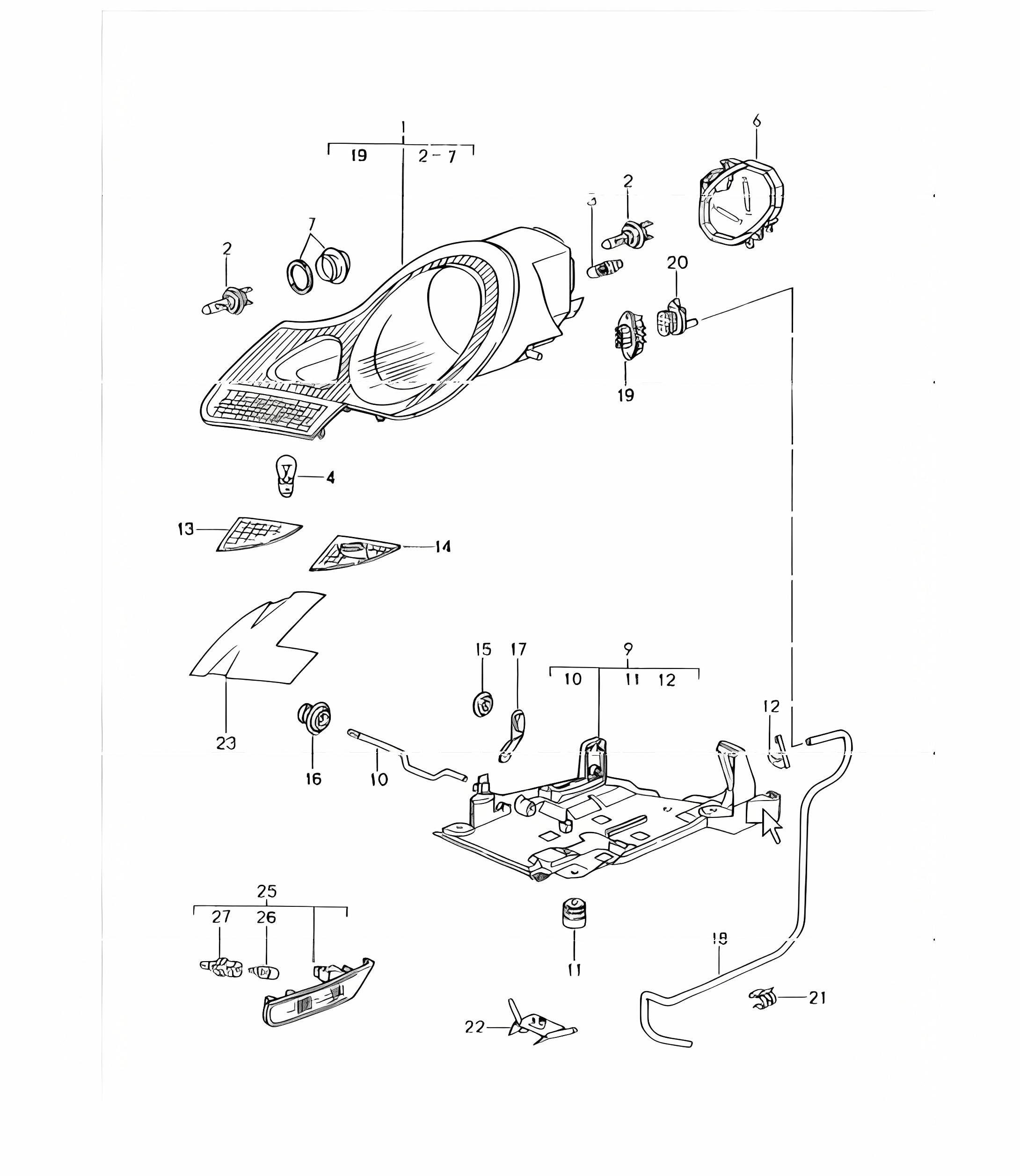 headlamp direction indicator light 986 Boxster 1997-04