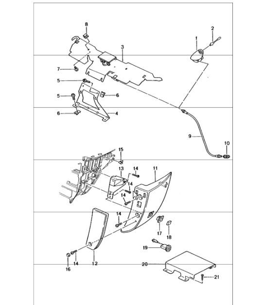 Diagram 911-10 Porsche Boxster 981 S / GTS 3.4L 2012-16 Electrical equipment