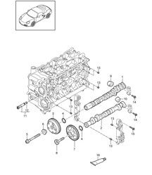 Camshaft / Hydraulic tappet / Camshaft adjuster unit (Model: A120,A121) 987.2 Boxster / Boxster S 2009-12