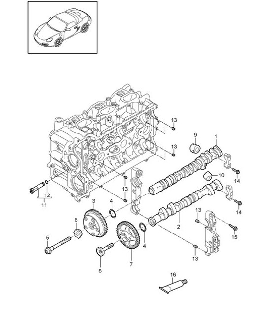 Diagram 103-010 Porsche 955 Cayenne 3.2L V6 2003-06 Engine
