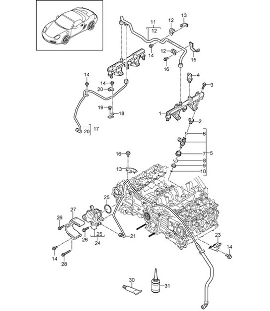 Diagram 107-005 Porsche Panamera 970 MK1 (2009-2013) Engine