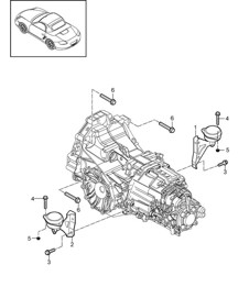 - PDK - Gearbox  / Transmission suspension / Threaded joint for Engine (Model: A120,A121+ PR:250) 987.2 Boxster / Boxster S 2009-12