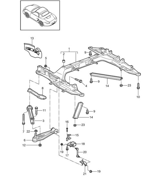 Diagram 401-000 Porsche 911 & 912 (1965-1989) Front Axle, Steering 