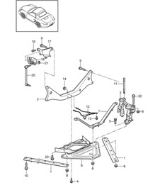 Rear axle / Side part / Carrier 987.2 Boxster / Boxster S 2009-12
