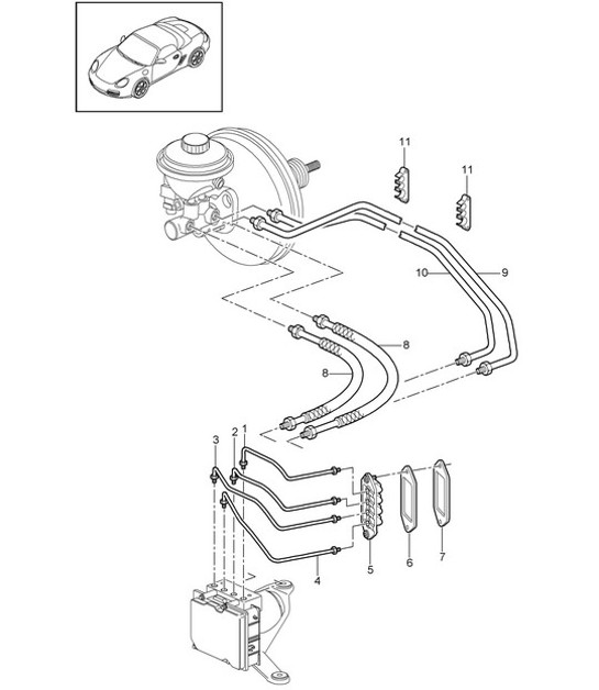 Diagram 604-005 Porsche 996 (911) (1997-2005) Wheels, Brakes
