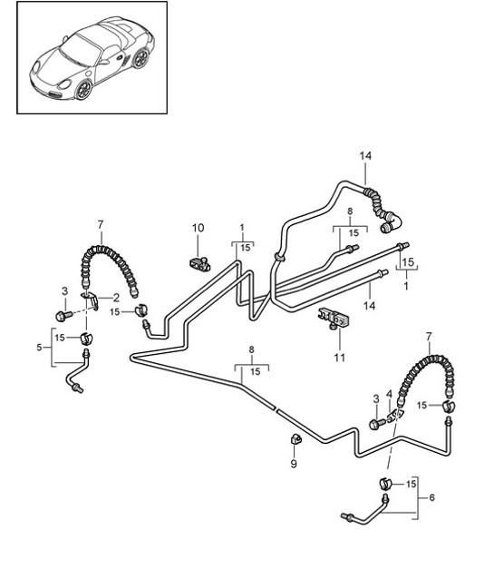 Diagram 604-015 Porsche Cayenne 9PA (955) 2003-2006 Roues, Freins