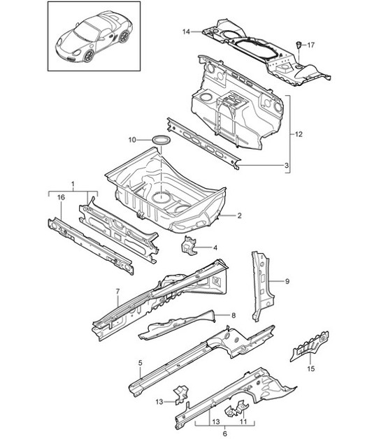 Parte delantera / Piezas individuales 987.2 Boxster / Boxster S 2009-12