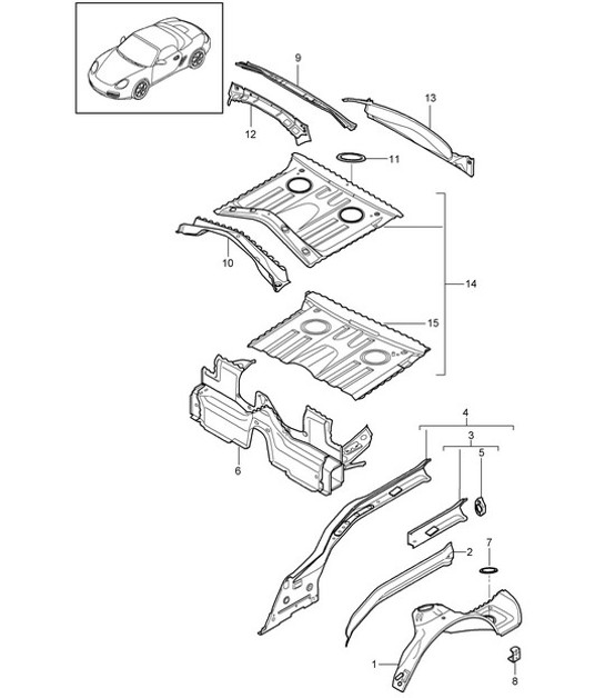 Parte trasera / Piezas individuales 987.2 Boxster / Boxster S 2009-12