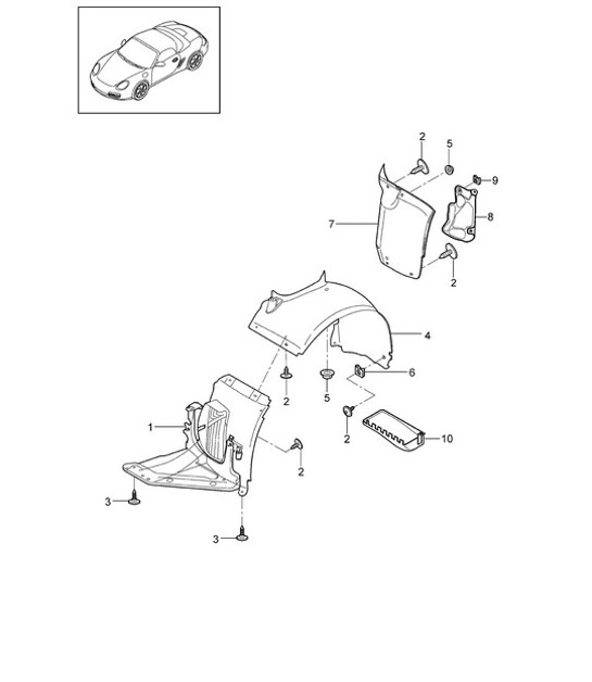 Forros para Paso de rueda 987.2 Boxster / Boxster S 2009-12