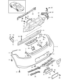 Rear bumper 987.2 Boxster / Boxster S 2009-12
