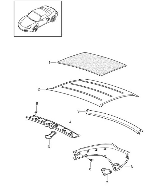 Techo rígido / Equipamiento interior 987.2 Boxster / Boxster S 2009-12