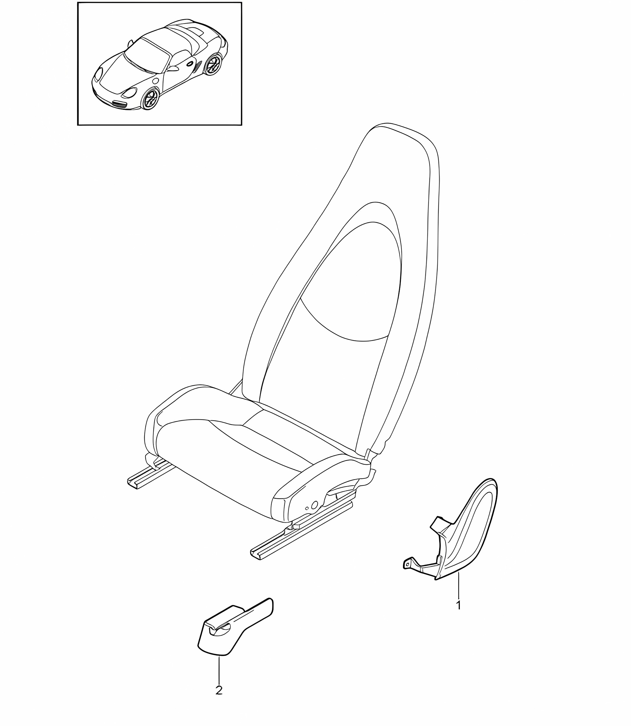 Front seat / Standard seat / Comfort seat 987.2 Boxster / Boxster S 2009-12