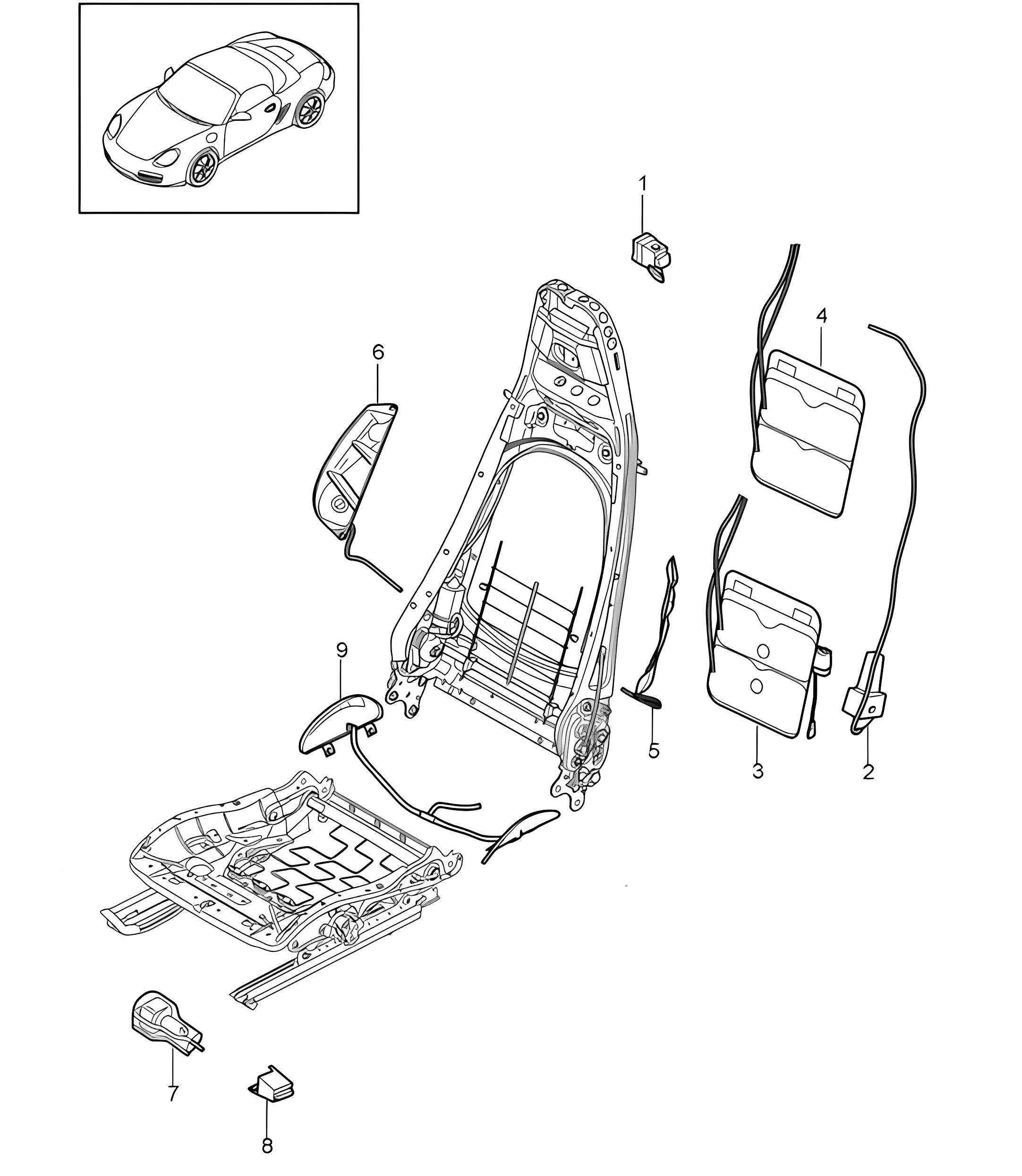 Lumbar support 987.2 Boxster / Boxster S 2009>>