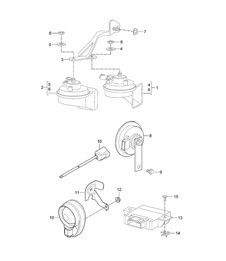 Fanfare / Avertisseur sonore / Système d'alarme 987.2 Boxster / Boxster S 2009-12