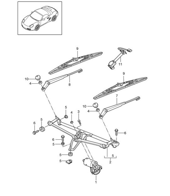 Diagram 904-000 Porsche Boxster 986/987/981 (1997-2016) Equipo eléctrico