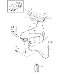 Windscreen washer system 987.2 Boxster / Boxster S 2009-12