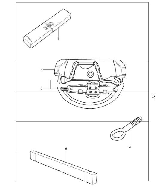 Diagram 001-00 Porsche Cayenne 9PA (955) 2003-2006 Accesorios y otros 