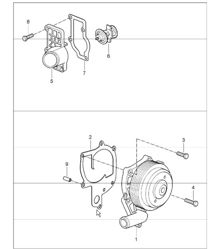 water pump, thermostat housing 987 Boxster / Boxster S 2005-08