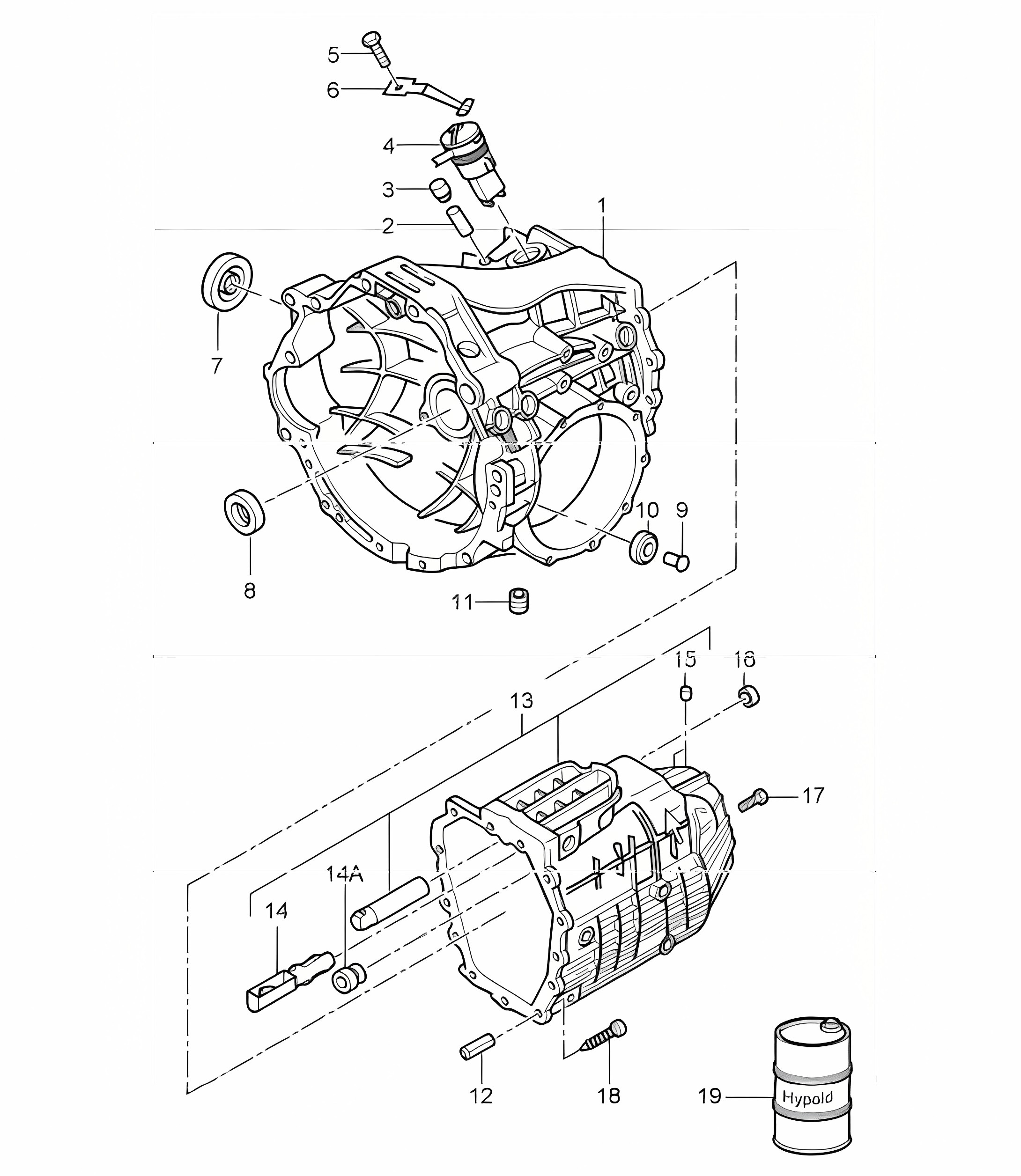 replacement transmission, transmission case for 987 Boxster G87.01 I481 (5th-speed manual transmission) 2005-08