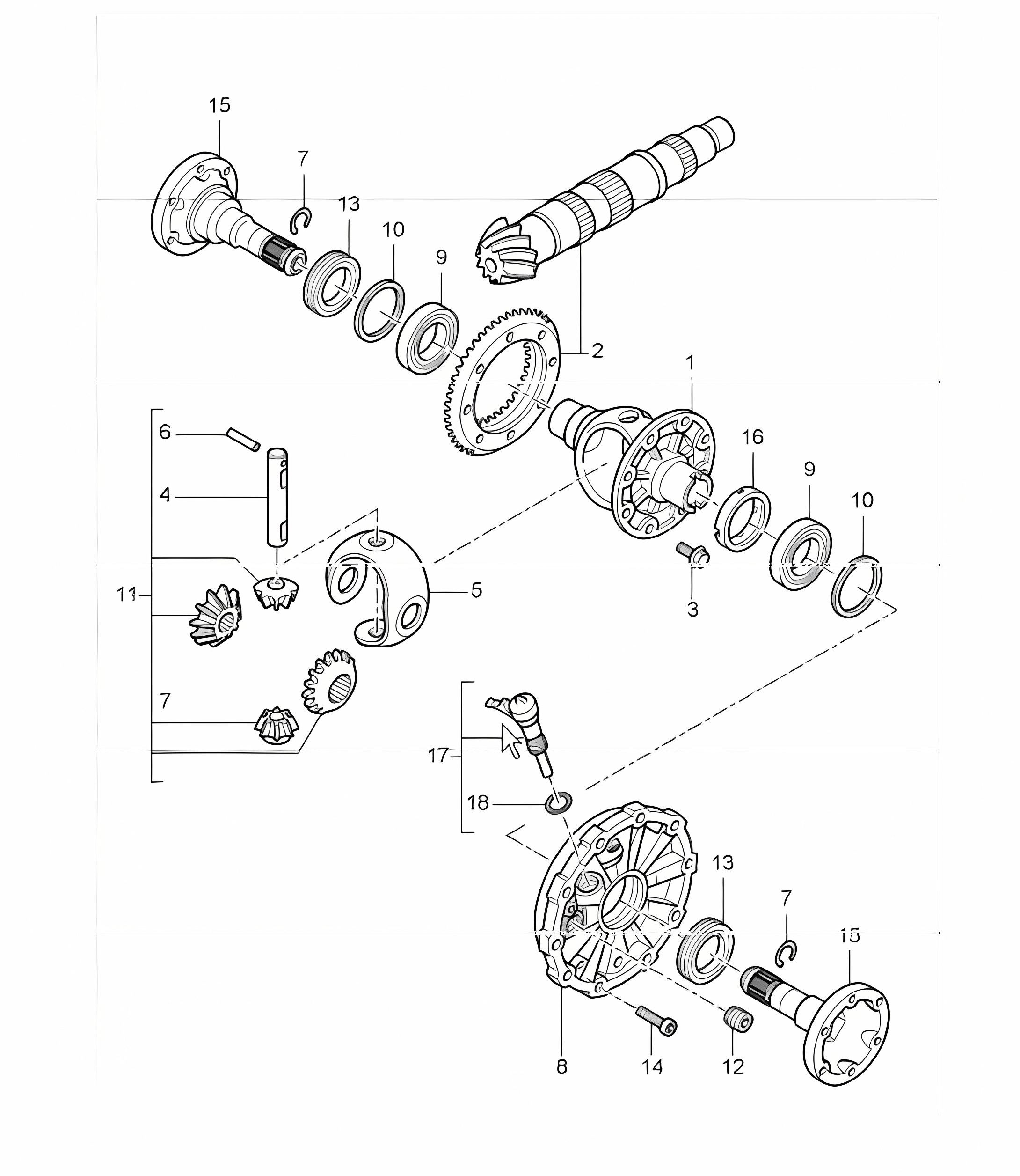 differential for 987 Boxster G87.01 5th-speed manual transmission (I481) 2005-08