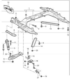 cross member wishbone 987 Boxster / Boxster S 2005-08
