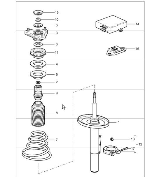 Diagram 402-00 Porsche 911 & 912 (1965-1989) Front Axle, Steering 