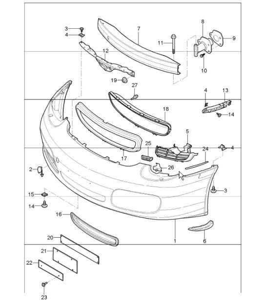 parachoques delantero 987 Boxster / Boxster S 2005-08