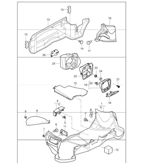 luggage compartment rear 987 Boxster / Boxster S 2005-08