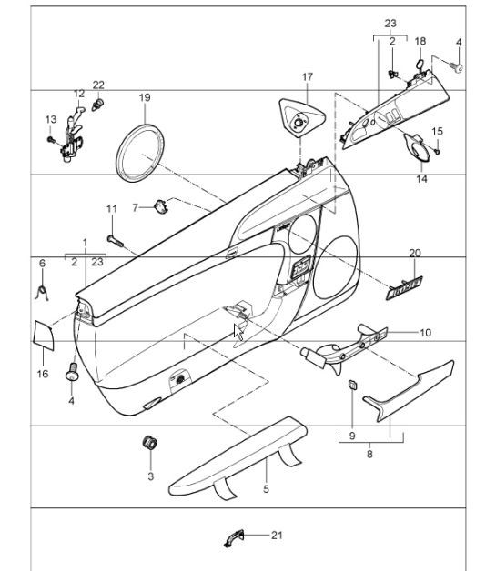accesorios para paneles de puertas 987 Boxster / Boxster S 2005-08