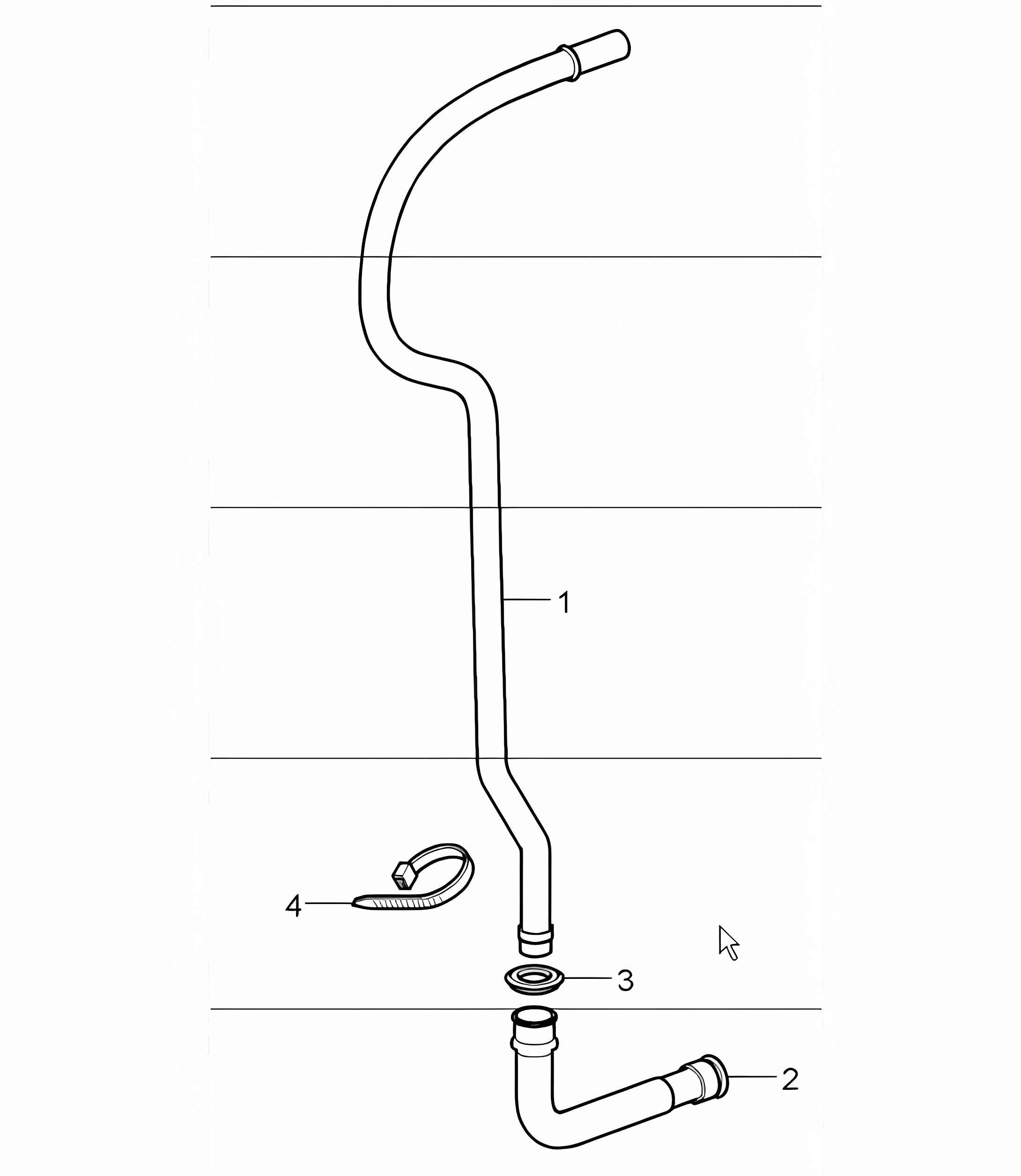 water drain tube, mount, air conditioner 987 Boxster / Boxster S 2005-08