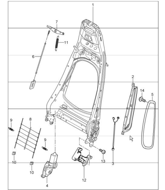 backrest frame standard seat comfort seat