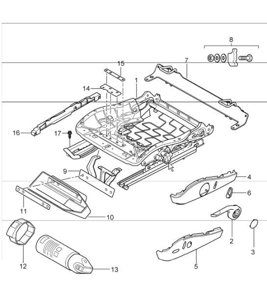 seat adjuster sports seat 987 Boxster / Boxster S 2005-08