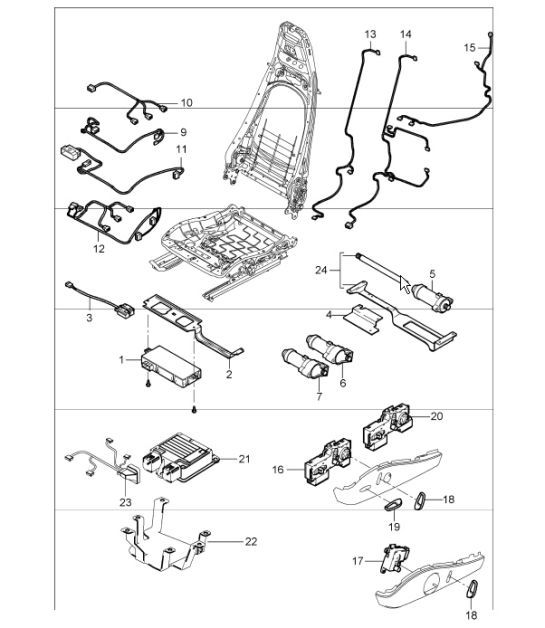 wiring harnesses: control unit, switch, sports seat 987 Boxster / Boxster S 2005-08