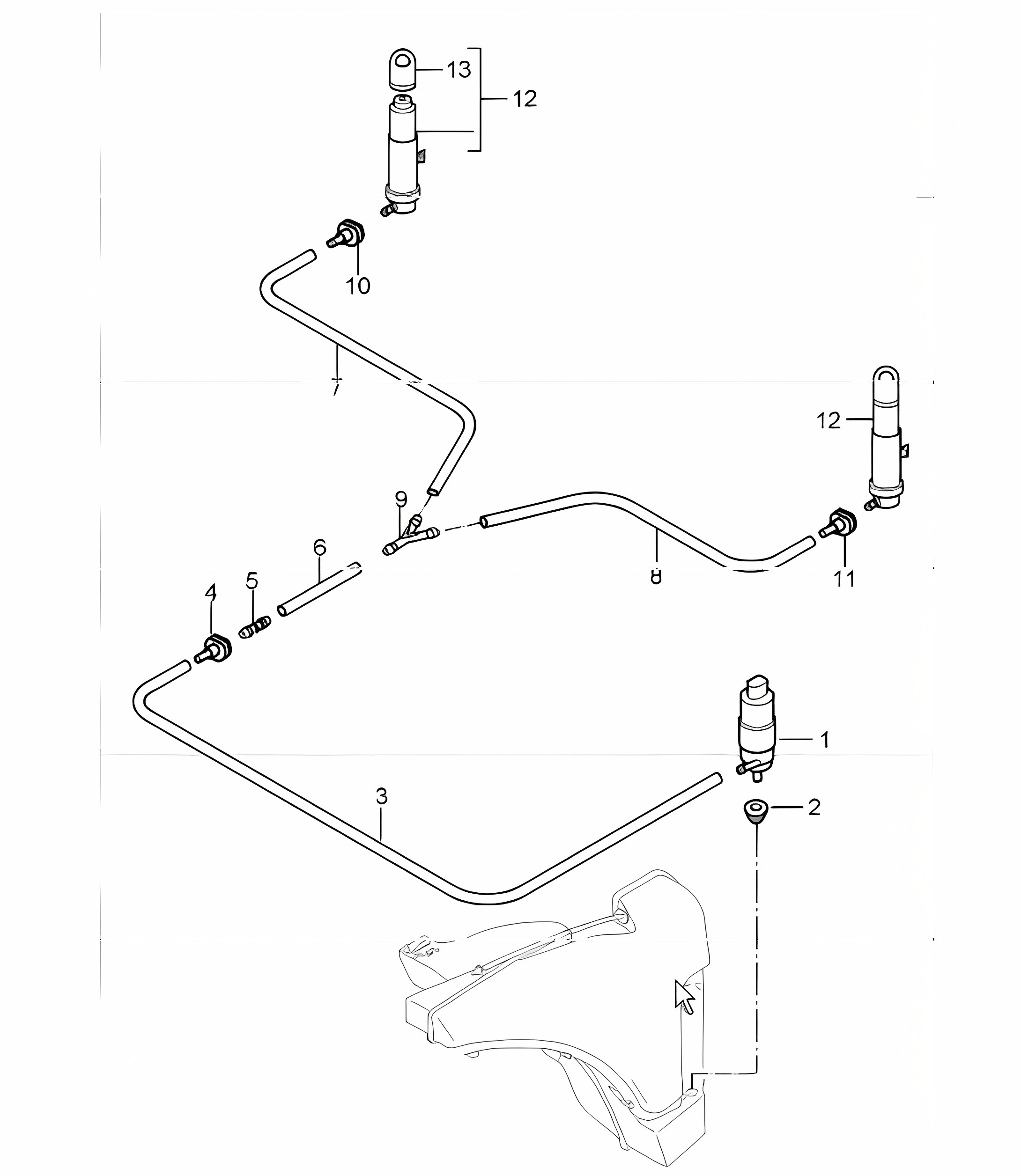 headlight washer system  987 I228 (Headlamp washer)  Boxster / Boxster S 2005-08