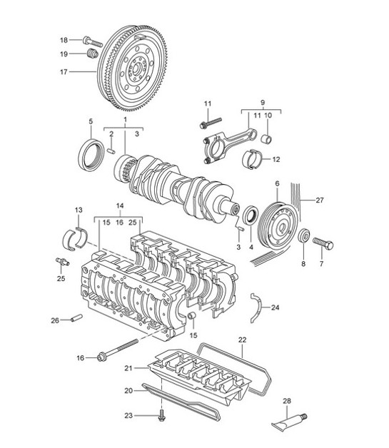Diagram 102-000 Porsche 911 & 912 (1965-1989) Engine