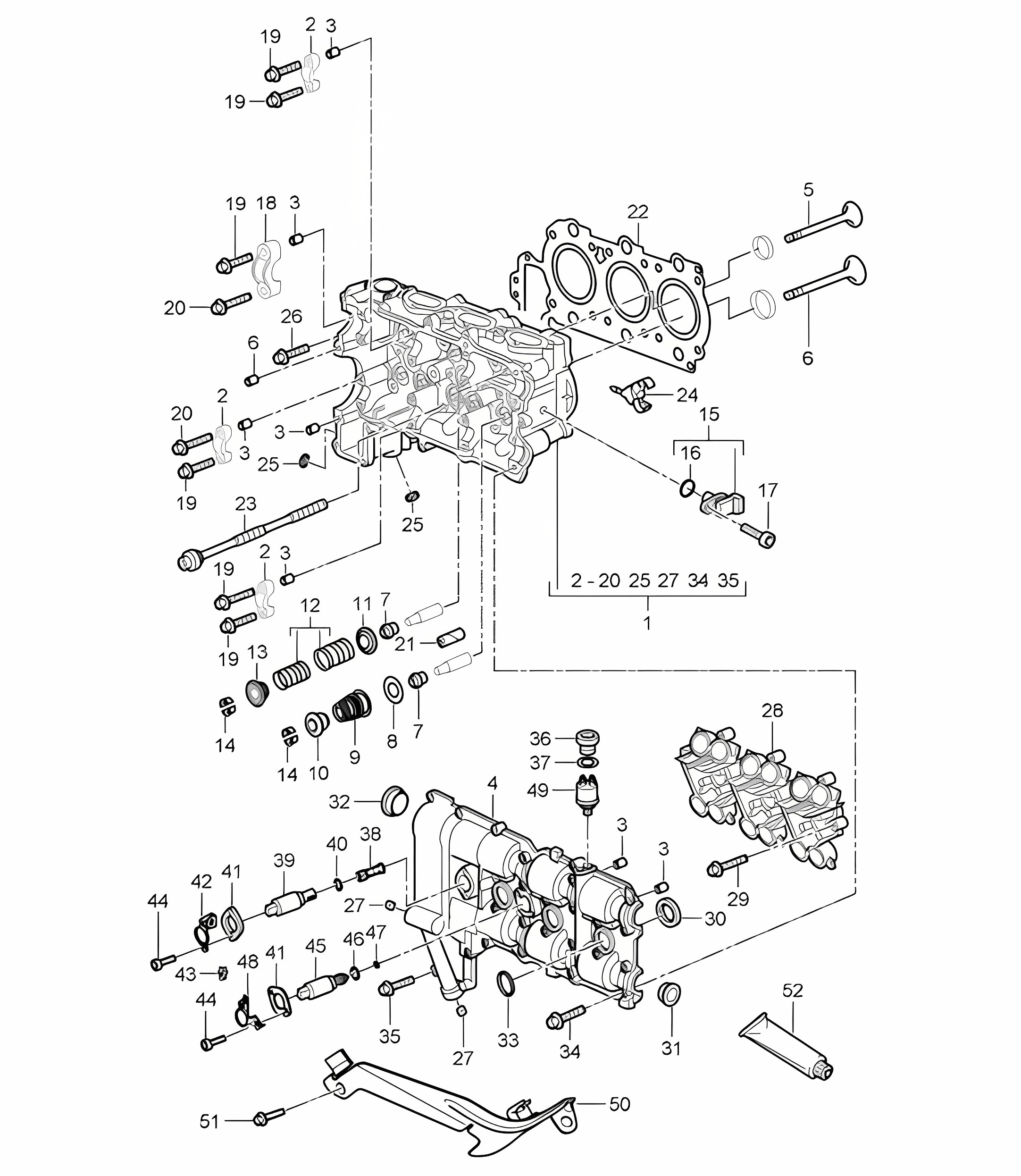 Cylinder head - 9720, 9721, 9722 - 987C.1 Cayman 2.7L / 3.4L 2006-08