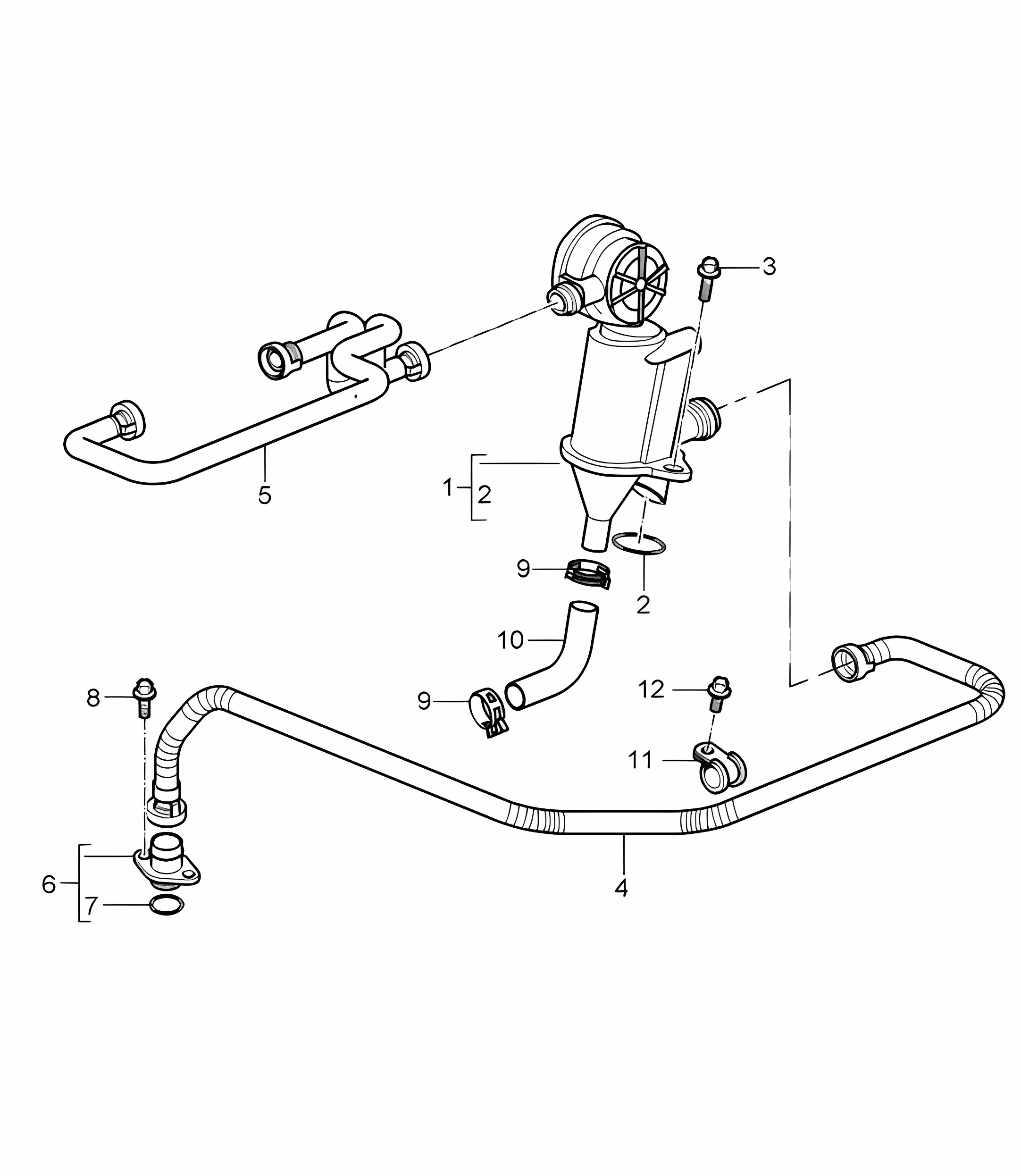 Crankcase housing / Bleeding - 9720, 9721, 9722 - 987C.1 Cayman 2.7L / 3.4L 2006-08