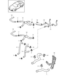 Wasserkühlung 1 - 9720, 9721, 9722 - 987C.1 Cayman 2,7L / 3,4L 2006-08