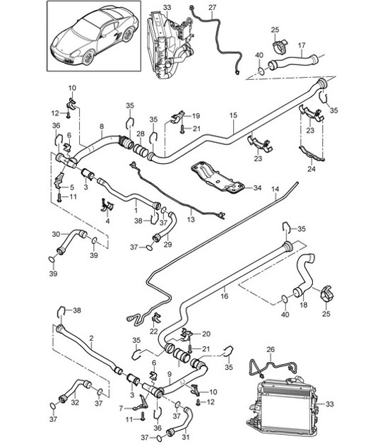 Diagram 105-010 Porsche Cayman 987C / 981C (2005-2016) Motor
