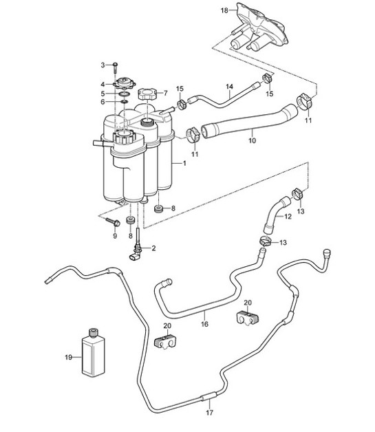 Diagram 105-020 Porsche 993 (911) (1994-1998) Motore