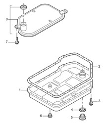 Tiptronic / oil filter / oil sump - A8702,A8721+ PR:249 - 987C.1 Cayman 2006-08