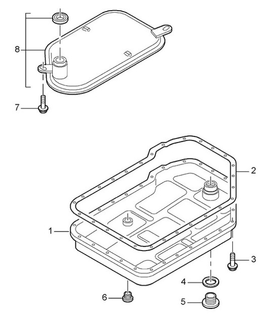 Tiptronic / oliefilter / oliecarter - A8702,A8721+ PR:249 - 987C.1 Cayman 2006-08